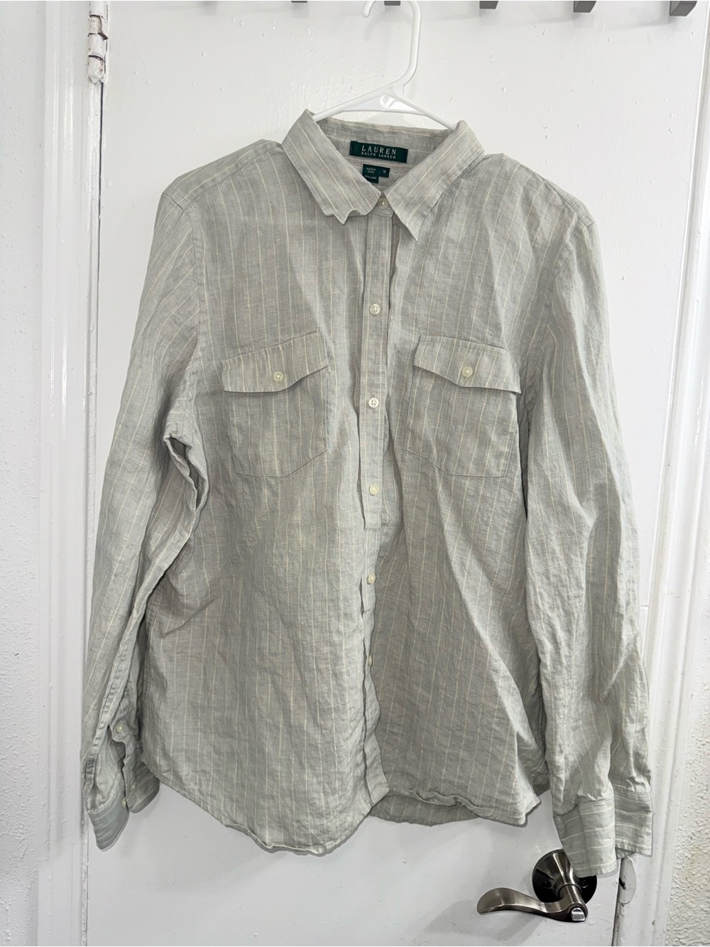 Lauren Ralph Lauren button-up shirt 100% Linen size 16